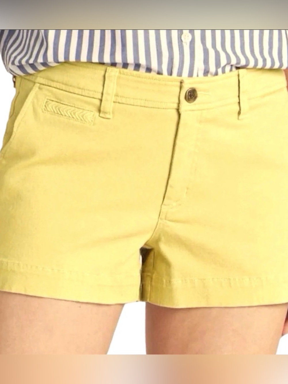 Mid rise Market & Spruce Yellow Cotton Chino Shorts